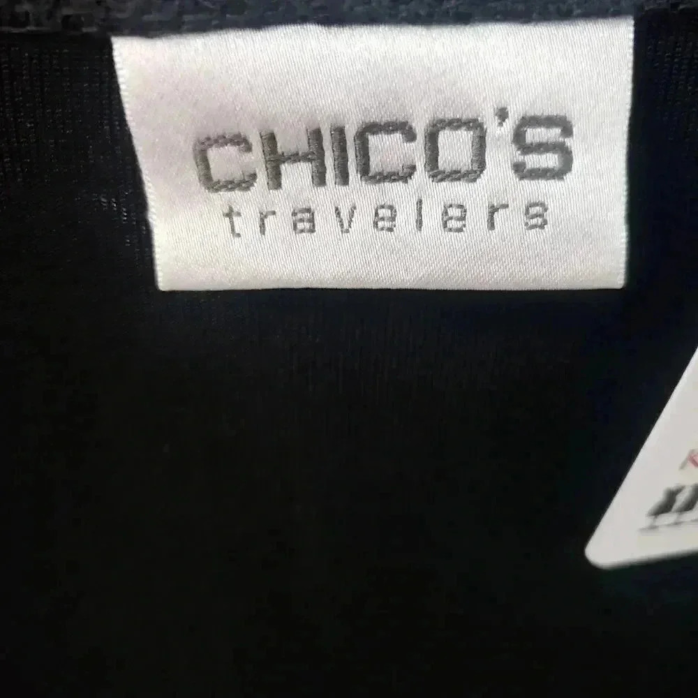 Chico's Travelers Size 1 Faux Wrap Dress with Tie - Picture 4 of 7